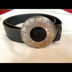 Vintage black leather belt